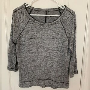 LOFT Striped Raglan Boxy Knit Top Soft Modal Size M